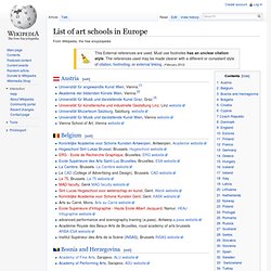 List of art schools in Europe