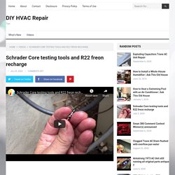 Schrader Core testing tools and R22 freon recharge