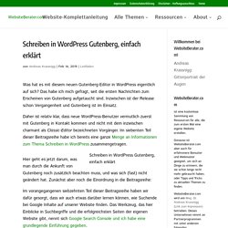 Schreiben in Wordpress Gutenberg, einfach erklärt