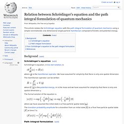 Relation between Schrödinger's equation and the path integral formulation of quantum mechanics