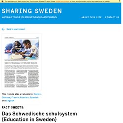 Das Schwedische schulsystem (Education in Sweden)