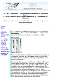 ACTMD / ACDM - La sciatique, n vrite sciatique ou sciatalgie (3e