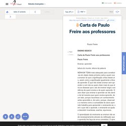 SciELO - Brazil - Carta de Paulo Freire aos professores Carta de Paulo Freire aos professores