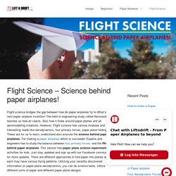 Science behind paper airplanes