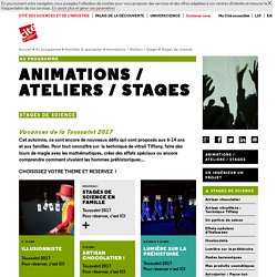 Stages de science - Animations / Ateliers / Stages