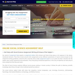 Social Science Assignment Help @20% OFF - AU Service