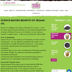 Science-Backed Benefits of Sesame Oil