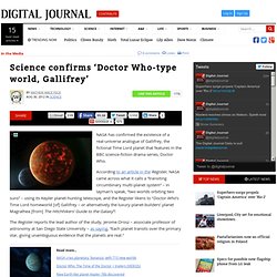 Science confirms ‘Doctor Who-type world, Gallifrey’
