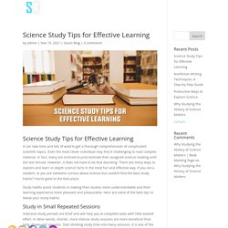 Science Study Tips for Effective Learning - Scott Kleiner
