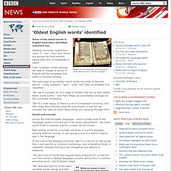 'Oldest English words' identified