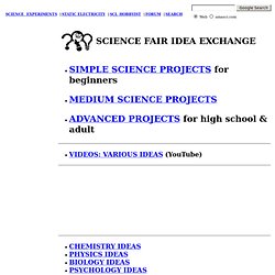 Science Fair Ideas Exchange: science fair projects