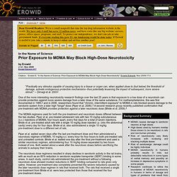 MDMA Vault : In the Name of Science: Prior Exposure to MDMA May Block High-Dose Neurotoxicity