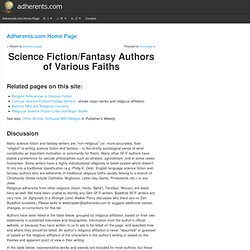 Science Fiction/Fantasy Authors of Various Faiths