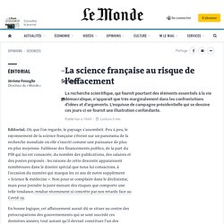 La science française au risque de l’effacement