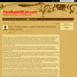 Prime 10 Data Science Course In Mumbai Information Science Society