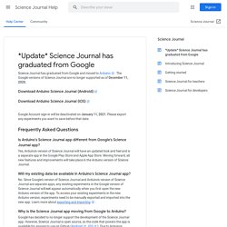 *Update* Science Journal has graduated from Google - Science Journal Help