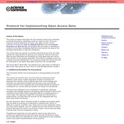 Protocol for Implementing Open Access Data