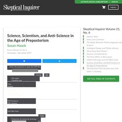 Science, Scientism, and Anti-Science in the Age of Preposterism