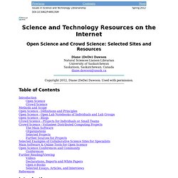 Open Science and Crowd Science: Selected Sites and Resources