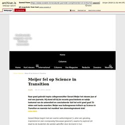 Meijer fel op Science in Transition - Vox magazine -
