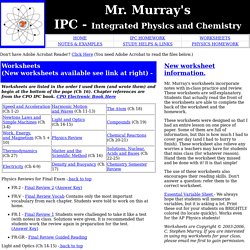 Mr. Murray's Science Website: IPC Worksheets