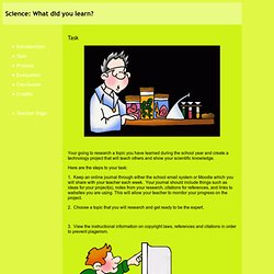 Science: What did you learn?: Task