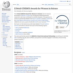 L'Oréal-UNESCO Awards for Women in Science wikipedia