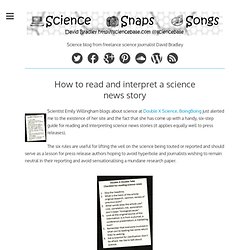 How to read and interpret a science news story