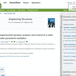 Engineering Structures - Numerical and experimental dynamic analysis and control of a cable stayed bridge under parametric excitation