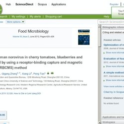 Food Microbiology Volume 30, Issue 2, June 2012, Detection of human norovirus in cherry tomatoes, blueberries and vegetable sala