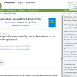 Agriculture, Ecosystems & Environment : The sociology of agricultural sustainability: some observations on the future of sustainable agriculture-Mozilla Firefox