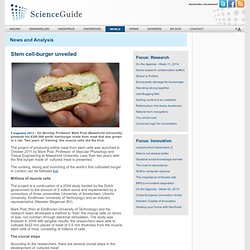 ScienceGuide: Stem cell-burger unveiled