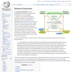 Sciences citoyennes