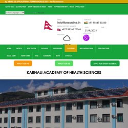 Karnali Academy of Health Sciences - Common Entrance Examination, Nepal - commonentranceexamnepal.com