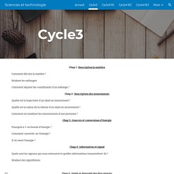 Sciences et technologie - Cycle3