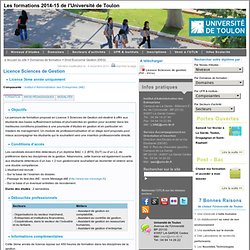 Licence Sciences de Gestion - Portail de l'offre de formation de l'Université de Toulon