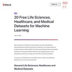 20 Free Life Sciences, Healthcare, and Medical Datasets for ML