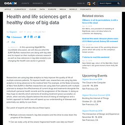 Health and life sciences get a healthy dose of big data