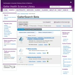 Galter Health Sciences Library: GalterSearch Beta