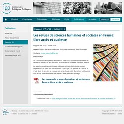 Les revues de sciences humaines et sociales en France: libre accès et audience