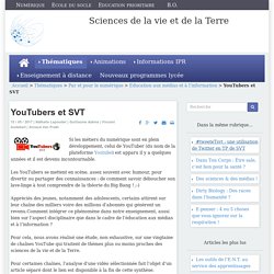 Sciences de la vie et de la Terre - YouTubers et SVT