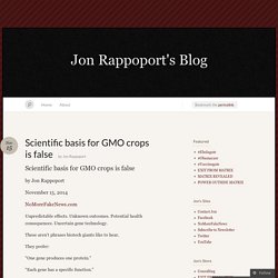 Scientific basis for GMO crops is false