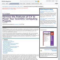 Harness C# to Power Your Scientific Computing Projects