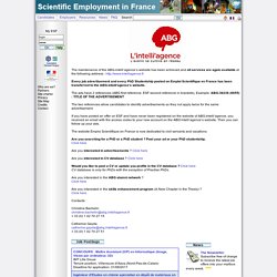 Emploi Scientifique en France