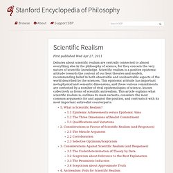 Scientific Realism...As Defined by Stanford U