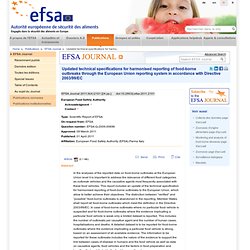 EFSA 01/04/11 Harmonised reporting of food-borne outbreaks through the European Union reporting system