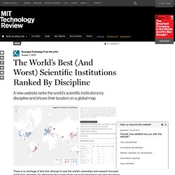 The World's Best (And Worst) Scientific Institutions Ranked By Discipline