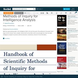Handbook of Scientific Methods of Inquiry for Intelligence Analysis