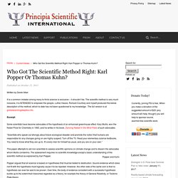 Who Got the Scientific Method Right: Karl Popper or Thomas Kuhn? - Principia Scientific International