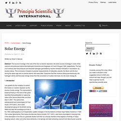 Solar Energy - Principia Scientific International